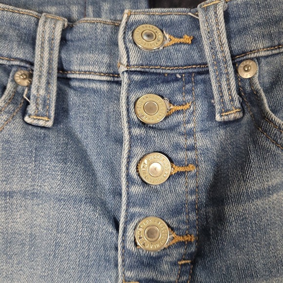 Lucky Brand Ava Jeans Womens 2/26R Blue Denim Mid Rise Skinny Button Fly Retro - Picture 7 of 14